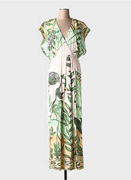 Rochie lungă mâneci scurte mâneci scurte verde SCOTCH & SODA femme
