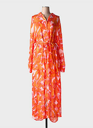 Rochie lungă mâneci lungi mâneci lungi portocalie FABIENNE CHAPOT femeie