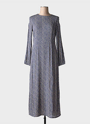 Rochie lungă mâneci lungi mâneci lungi albastru INDI & COLD femeie