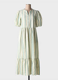 Rochie lungă mâneci scurte mâneci scurte verde YERSE femme