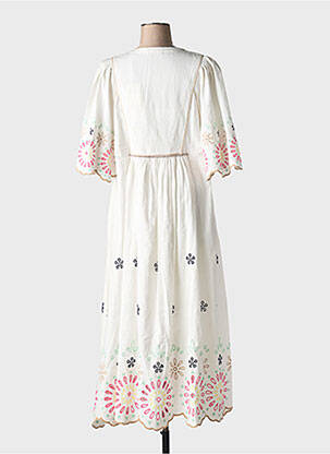Rochie lungă croială cambrată mâneci 3/4 bej SCOTCH & SODA femeie