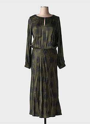 Rochie lungă mâneci lungi mâneci lungi verde HARTFORD femeie