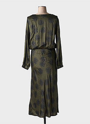 Rochie lungă mâneci lungi mâneci lungi verde HARTFORD femeie