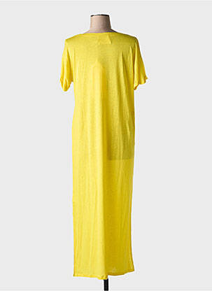 Rochie lungă mâneci scurte mâneci scurte galben ABSOLUT CASHMERE femeie