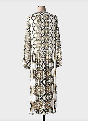 Rochie midi imprimeu floral mâneci lungi gri GRACE femeie