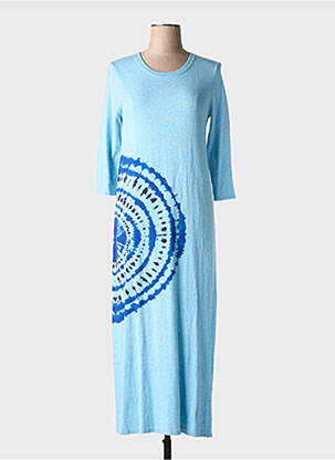 Rochie pulover țesătură melanj mâneci 3/4 albastru NOTSHY femeie