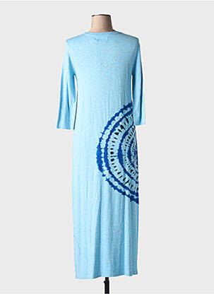 Rochie pulover țesătură melanj mâneci 3/4 albastru NOTSHY femeie