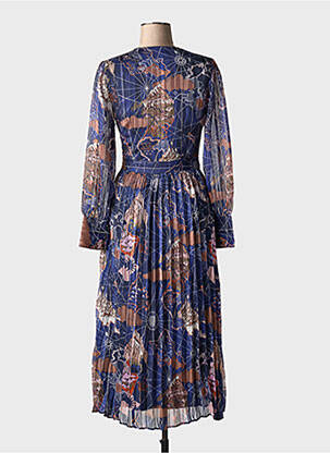 Rochie midi imprimeu fantezie mâneci lungi albastru SCOTCH & SODA femeie