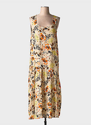 Rochie lungă fără mâneci fără mâneci bej TOUPY femeie
