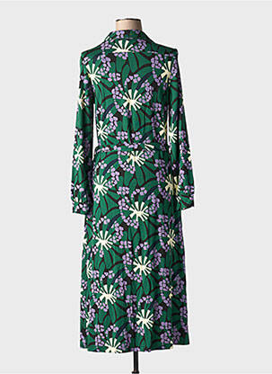 Rochie lungă imprimeu fantezie mâneci lungi verde ZILCH femeie
