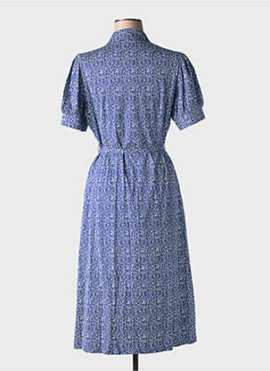 Rochie midi imprimeu fantezie mâneci scurte albastru ZILCH femeie