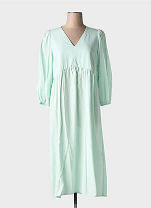 Rochie midi mâneci 3/4 mâneci 3/4 verde INDI & COLD femeie