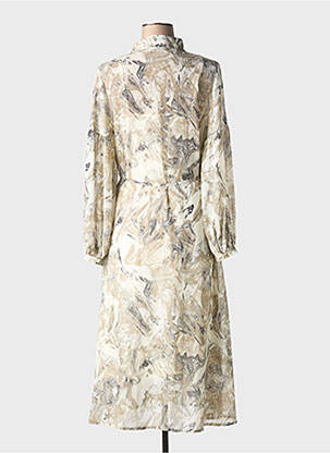 Rochie lungă mâneci lungi mâneci lungi bej MSCH COPENHAGEN femeie