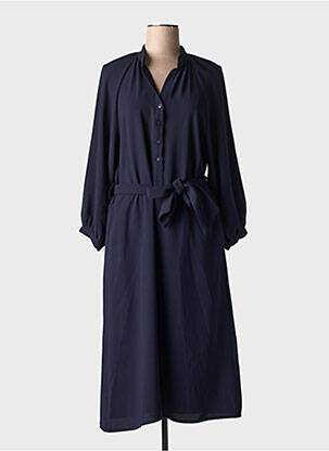 Rochie lungă mâneci lungi mâneci lungi albastru TOUPY femeie