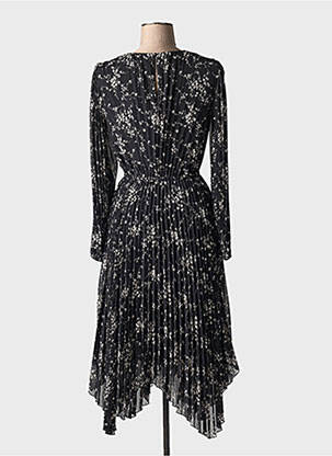 Rochie midi imprimeu floral mâneci lungi negru IDANO femeie