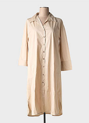 Rochie midi mâneci lungi mâneci lungi bej TOUPY femeie