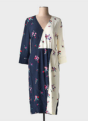 Rochie midi imprimeu floral mâneci lungi bej TOUPY femeie