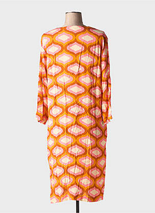 Rochie midi croială fluidă mâneci lungi portocalie TOUPY femeie