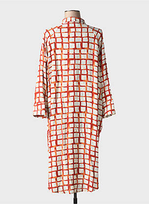 Rochie midi croială fluidă mâneci lungi portocalie ZILCH femeie