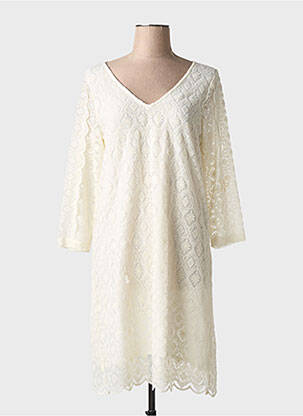 Rochie midi mâneci 3/4 mâneci 3/4 bej TOUPY femeie