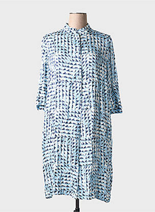 Rochie midi croială fluidă mâneci 3/4 albastru MARC AUREL femeie