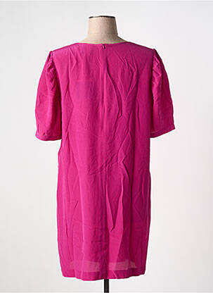 Rochie scurtă croială fluidă mâneci scurte roz IDANO femeie