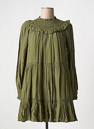 Rochie scurtă croială evazată mâneci lungi verde SCOTCH & SODA femeie