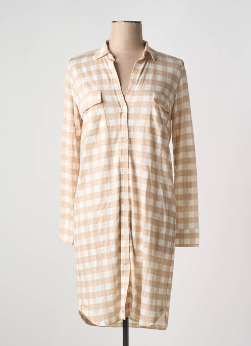 Rochie scurtă bej MAJESTIC FILATURES femeie