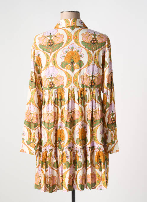 Rochie scurtă croială evazată mâneci lungi portocaliu IDANO femme