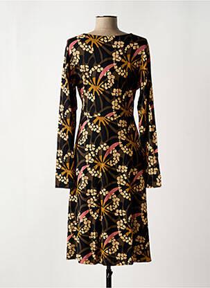 Rochie midi imprimeu floral mâneci lungi negru ZILCH femeie