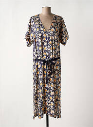 Rochie midi imprimeu floral mâneci scurte albastru TOUPY femeie