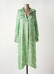 Rochie lungă mâneci lungi mâneci lungi verde TOUPY femeie
