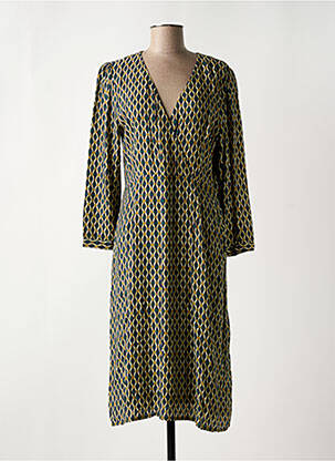 Rochie midi mâneci 3/4 mâneci 3/4 verde INDI & COLD femeie