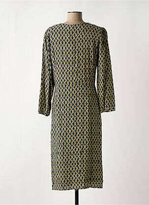 Rochie midi mâneci 3/4 mâneci 3/4 verde INDI & COLD femeie