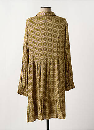 Rochie midi imprimeu fantezie mâneci lungi verde INDI & COLD femeie
