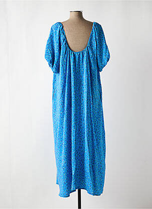 Rochie lungă mâneci scurte mâneci scurte albastru TOUPY femeie
