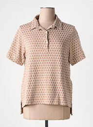 Polo elasticitate mâneci scurte bej INDI & COLD femme