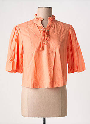Bluză țesătură poplin mâneci scurte portocaliu SCOTCH & SODA femeie