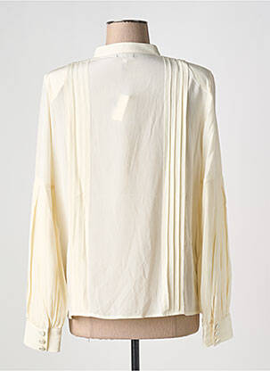 Bluză manșete cu nasturi și deschidere mâneci lungi bej IDANO femeie