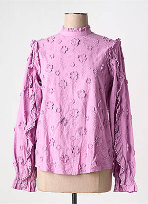 Bluză țesătură poplin mâneci lungi violet FABIENNE CHAPOT femeie