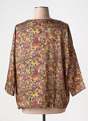 Bluză imprimeu floral mâneci 3/4 verde TOUPY femeie