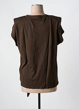 Tricou elasticitate mâneci scurte maro YAYA femeie
