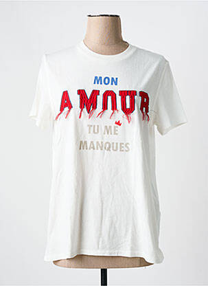 Tricou elasticitate mâneci scurte alb ME369 femeie