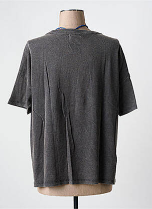 Tricou croială dreaptă mâneci scurte gri ONE TEE X VERONICA LOUBRY femeie