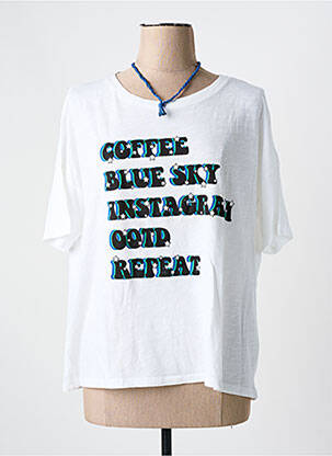 Tricou serigrafie mâneci scurte alb ONE TEE X VERONICA LOUBRY femeie