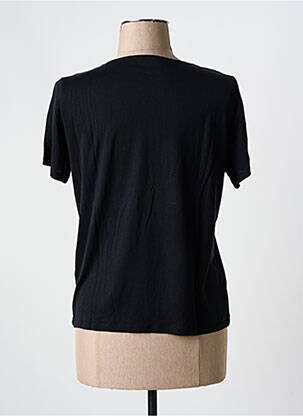 Tricou guler în v mâneci scurte negru MAJESTIC FILATURES femeie