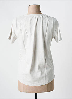 Tricou imprimeu fantezie mâneci scurte gri MAJESTIC FILATURES femeie