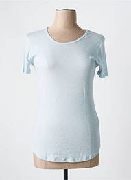 Tricou elasticitate mâneci scurte albastru MAJESTIC FILATURES femme