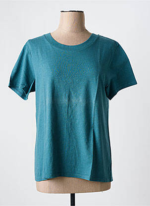 Tricou croială dreaptă mâneci scurte albastru AMERICAN VINTAGE femeie