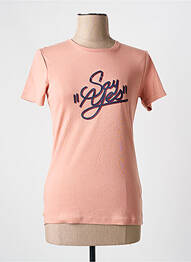 Tricou serigrafie mâneci scurte roz LA PETITE FRANCAISE femme